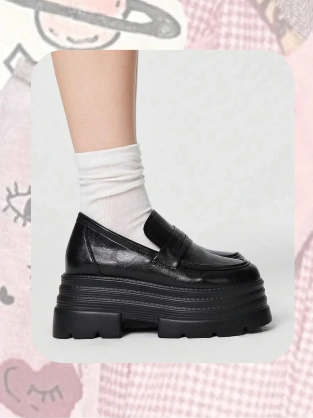 NWB🎉 Romwe Black Platform Matte Loafers Y2K